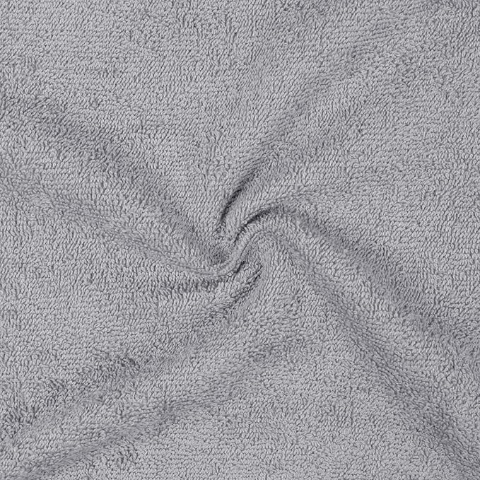 Amazon Basics Fast Drying Cotton Washcloths for Bathroom, Machine Washable, Extra Absorbent, 12 x 12 in, Gray, 24-Pack