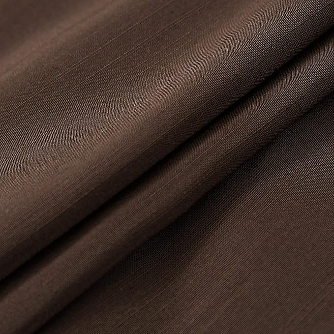 Biscaynebay Wrap Around Bed Skirts for Queen Beds with Short Drop of 12", Brown Adjustable Elastic Dust Ruffles Easy Fit Wrinkle Resistant Silky Luxurious Fabric Machine Washable