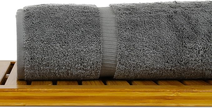 Luxury Hotel & Spa Towel Turkish Cotton Bath Towels - Grey - Honeycomb - Set of 4