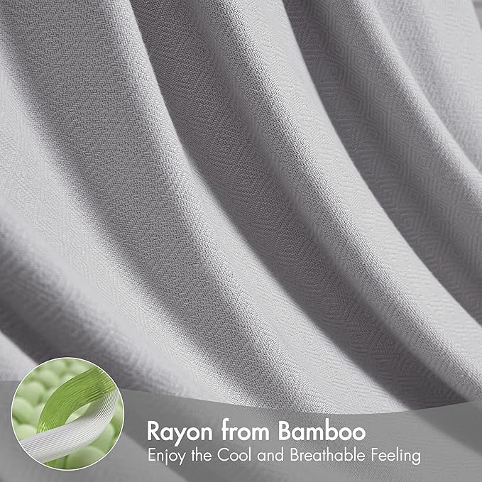 Madison Park King Size Blanket, 70% Rayon Bamboo-Based, 30% Cotton, Breathable for Hot Sleepers Menopause, Ultra Soft and Snag-Resistant, Summer Blanket for Bed or Couch, King 108"x90", Grey