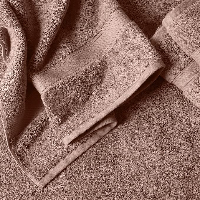 Superior Egyptian Cotton Pile 3-Piece Towel Set, 1 Bath, 1 Hand, 1 Face Towel/Washcloth, Heavyweight, Ultra Soft Luxury Towels, Thick Plush Essentials, Guest Bath, Spa, Hotel Bathroom, Muted Mauve