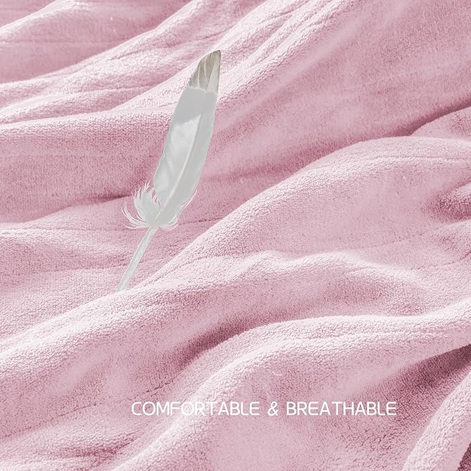 Electric Heated Blanket 72"x84" Full Size, Soft Coral Fleece with 4 Heating Levels and 10 Hours Auto-Off, Machine Washable, Cozy Plush Fabric for Home, Pale Pink