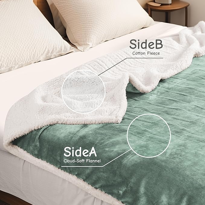 Electric Heated Blanket Full Size 72"x84", Soft Flannel with Overheat Protection, 6 Adjustable Heat Settings & 10-Hour Auto-Off Timer, Fast Heating for Winter Comfort, Light Green