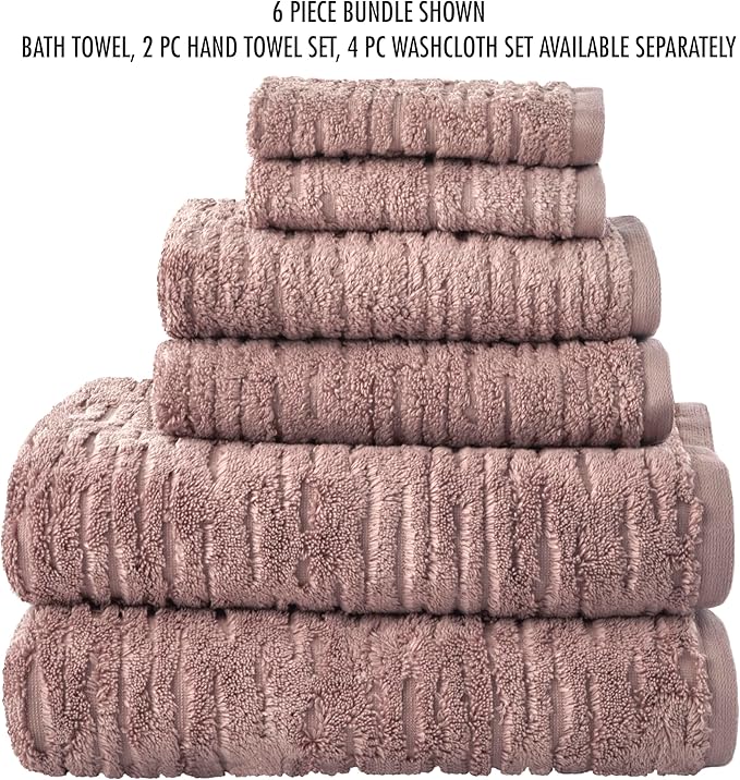 SKL Home CloudSoft Cotton Luxury 6-Piece Towel Set, Clay