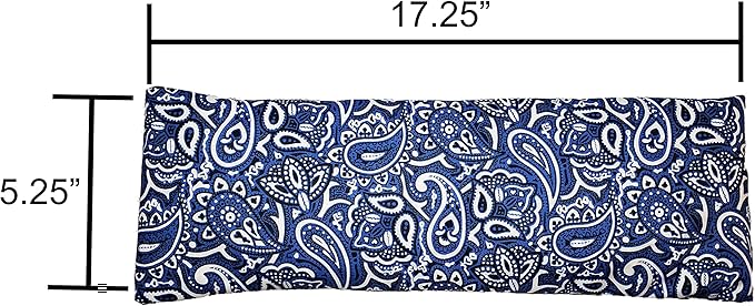 Microwavable Corn Filled Heating Pad and Cold Pack/Washable 100% Cotton Cover (Bandana - Navy, 5.25in W x 17.25in L)