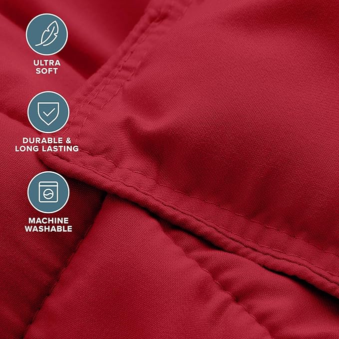 Bare Home Comforter Set - Oversized King Size - Ultra-Soft - Goose Down Alternative - Premium 1800 Series - All Season Warmth (Oversized King, Red)