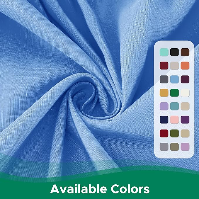 Biscaynebay Wrap Around Bed Skirts for King & Cal King Beds 15" Drop, Denim Blue Elastic Dust Ruffles with Adjustable Belts Silky Luxrious Fabric Machine Washable