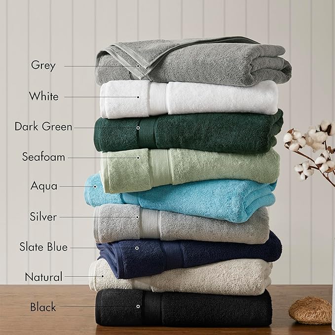 Madison Park 800GSM Bath Sheet Towel Oversized 34" x 68" 2 Pack 100% Cotton Bath Towel Set Highly Absorbent Hotel Spa Quality for Bathroom, Natural