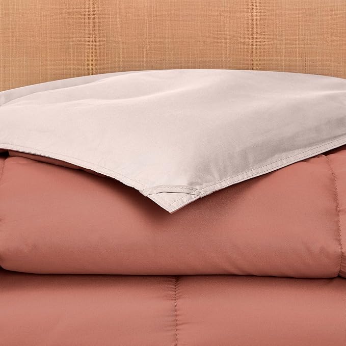 Modern Threads Down Alternative Reversible Comforter Dark Rose/Pink Twin