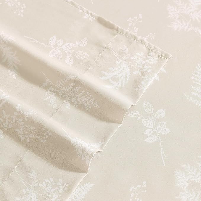 Wrangler - Queen Bed Sheets, Ultra-Soft & Lightweight Bedding with Matching Pillowcases, Lightweight Bed Set for All Season Comfort, Oeko-Tex Certified (Foliage Beige)