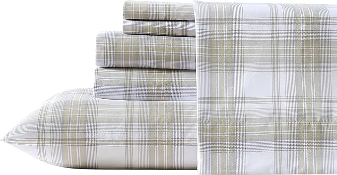 Wrangler - Full Bed Sheets, Ultra-Soft & Lightweight Bedding with Matching Pillowcases, Lightweight Bed Set for All Season Comfort, Oeko-Tex Certified (Dayton Valley Plaid Beige)