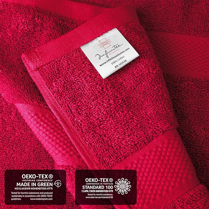 Infinitee Xclusives – Luxury Bath Sheets Towels – 1 Pack 600 GSM (35X70 Inches) – 100% Ring Spun Cotton Large Bath Towels for Bathroom (Burgundy, Bath Sheets - Pack 1)