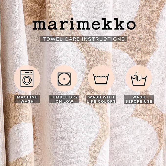 MARIMEKKO Unikko Terry Cotton Bath Towel (Pink) – Floral Patterned Bath Towels – 59 in x 28 in