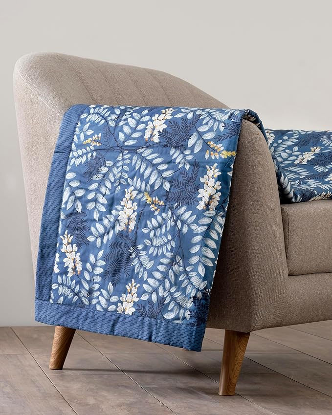 Maison d' Hermine Throw Blanket for Couch Lightweight Soft Warm Breathable Cotton Throw Blankets for Bed Girls Boys Women Men Gifts Sofa Travel Living Room Chair Bedding (50"x60", Feuillage)