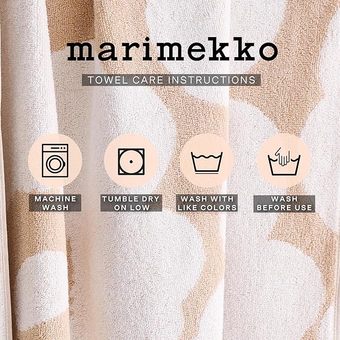 MARIMEKKO Unikko Terry Cotton Bath Towel (Red) – Floral Patterned Bath Towels – 59 in x 28 in