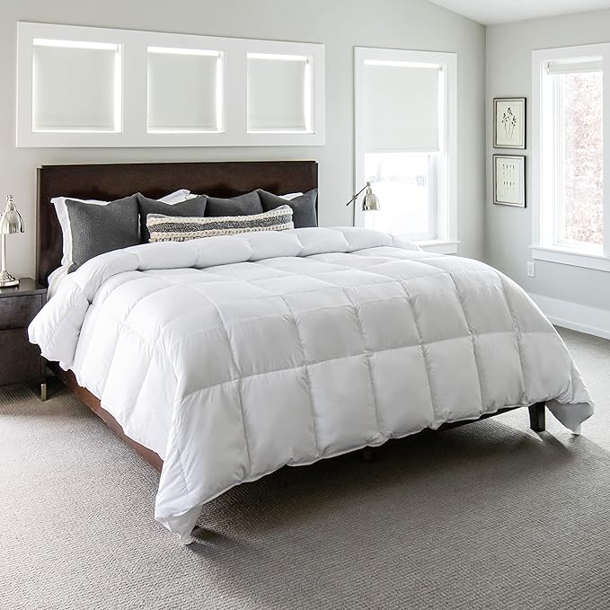 Gray Eagle Oversized King Comforter 120x120 – Extra Large Synthetic Down Alternative Comforter – Ultra Soft Microfiber, All-Season, Lightweight & Fluffy – Hotel-Quality, Machine Washable, White
