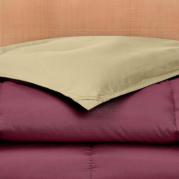 Modern Threads Down Alternative Reversible Comforter Red/Beige California King