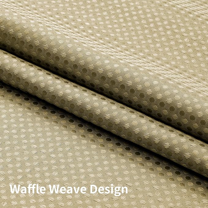 Colorful Star No Hook Shower Curtain with Snap in Fabric Liner, Waffle Weave Heavy Duty Thick Shower Curtains with Mesh Top Window, Hotel Style Waterproof Bathroom Curtain Set, 72 x 87 Inch, Beige