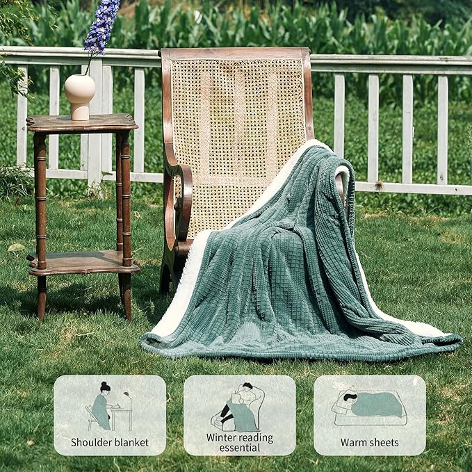 Heated Blanket Electric Blanket Throw 50''X60''-Heating Throw with 9 Heat Settings-2-10 Hours Auto Off,ETL Certified,Machine Washable (Green)