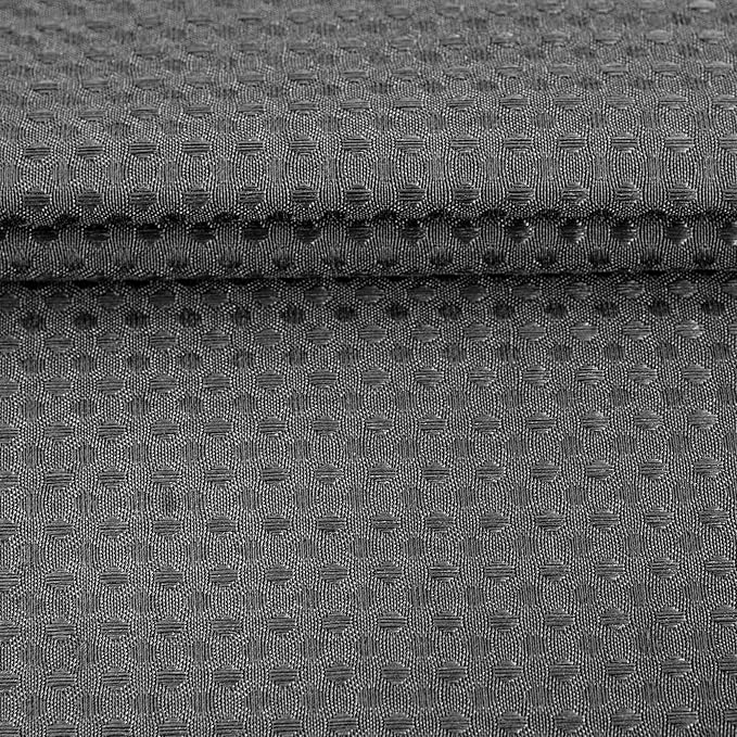 River Dream Heavyweight No Hooks Required Dotted Waffle Weave Shower Curtain with Snap in Liner - 71W x 74H,Hotel Grade,Spa Like Bath Curtain,Graphite Grey