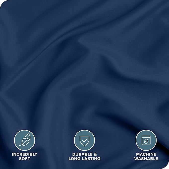 Bare Home Bedding Duvet Cover Full Size - Premium 1800 Super Soft Collection - Lightweight, Cooling Duvet Cover - Soft Breathable Bedding (Full, Dark Blue)