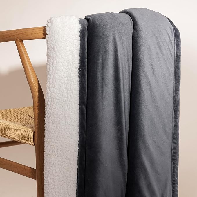 UGG Bliss Throw Blanket Plush Soft Fleece Fluffy Blankets for Bed or Couch Oversized Warm Reversible Machine Washable Medium Weight Home Decor Giftable Throw, 50-inch x 70-inch, Imperial Blue