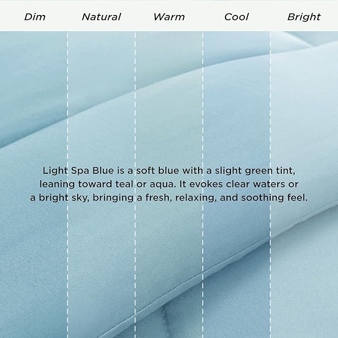 Bedsure Comforter Duvet Insert - Quilted Comforters Queen Size, All Season Duvet, GentleSoft Down Alternative Bedding, with 8 Tabs, Gifts for Women/Men, Light Spa Blue, Queen 88 x 88 Inches