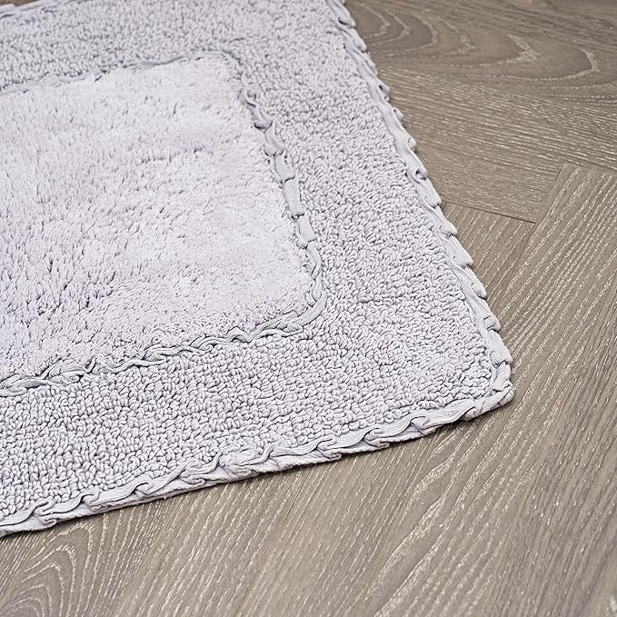 Laura Ashley Ruffle Border 100% Cotton Bath Rug, Purple, 17"x 24"