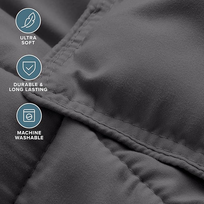 Bare Home Comforter Set - Twin/Twin Extra Long Size - Ultra-Soft - Goose Down Alternative - Premium 1800 Series - All Season Warmth (Twin/Twin XL, Forged Iron Grey)