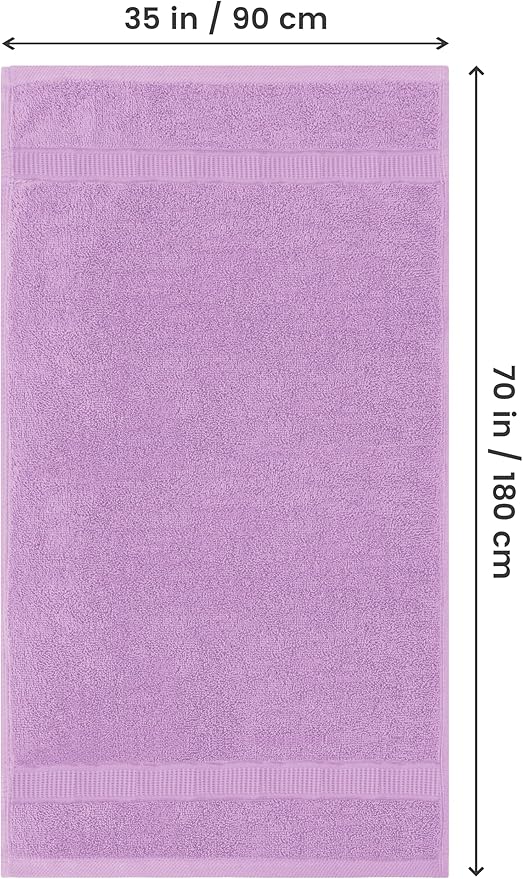 Utopia Towels Luxurious Jumbo Bath Sheet 2 Piece, 600 GSM, 35 by 70 Inches, 100% Ring Spun Cotton, Highly Absorbent and Quick Dry Extra Large Bath Towel, Super Soft Towel, Lavender