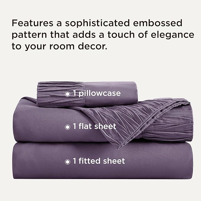 Bedsure Twin XL Sheet Sets Dorm Bedding - 3 Pieces Soft Extra Long Twin Sheets, Hotel Luxury, Easy Care Microfiber for Women, Men, Dusty Purple