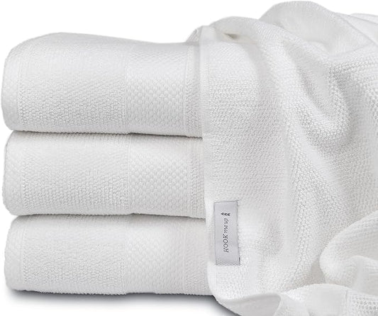 MAURA Premium Bath Towels 100% Cotton 27x54 Ultra Absorbent Quick Dry 4 Pack Soft Terry Bath Towels Set for Bathroom, Hotel and Spa Quality, White