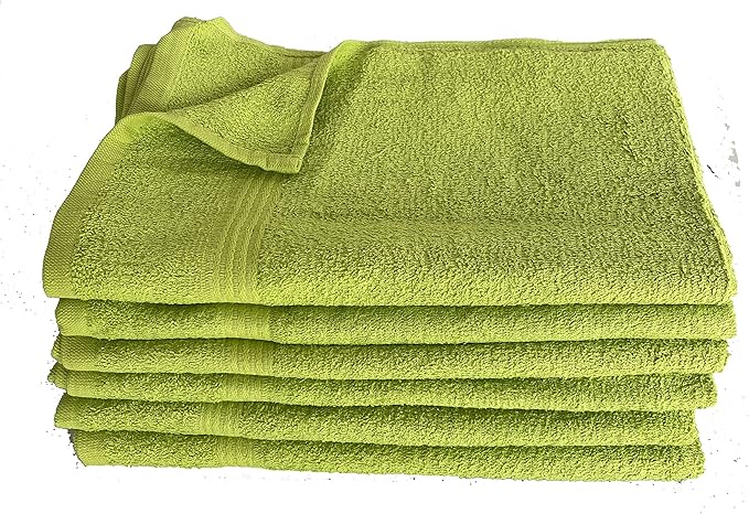 Towel Supercenter 16X27 Salon Hand Towels Colors (12Pack-36Pack- 60Pack-120Pack) 100% Cotton for Hair Salons, Nail Salons, Tanning Salons, Golf Course (Lime Green, 12)
