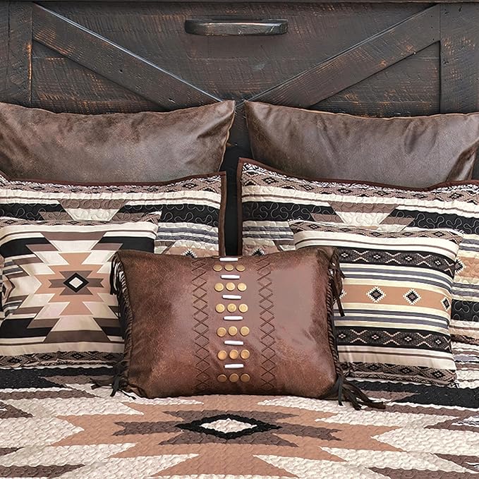 BLACK FOREST DECOR Sunset Crossing King Quilt Set - Lightweight, Southwestern Style Bedding with Bold Geometric Print, Includes Quilt and Shams, Machine Washable