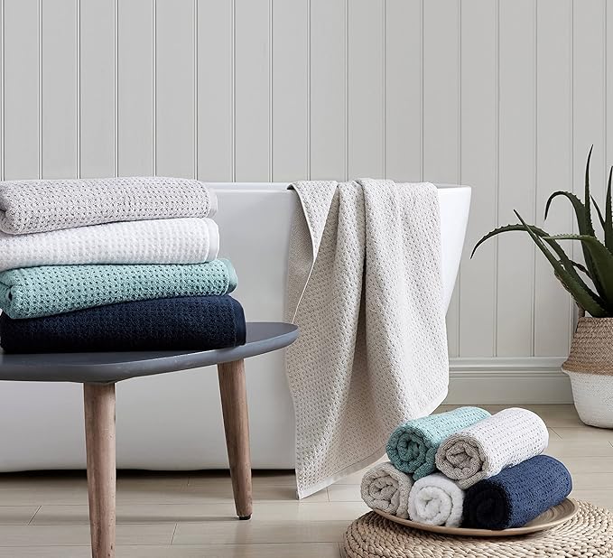 Tommy Bahama - Bath Towels, Highly Absorbent Cotton Bathroom Decor, Low Linting & Fade Resistant, Oeko-Tex Certified (Northern Pacific Grey, 6-Piece)