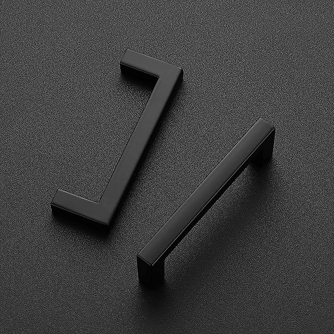 Ravinte 5 Pack Solid 3 Inch Center to Center Slim Square Bar Drawer Handles Kitchen Cabinet Handles Black Drawer Pulls Kitchen Cabinet Hardware Kitchen Handles Matte Black Cabinet Pulls