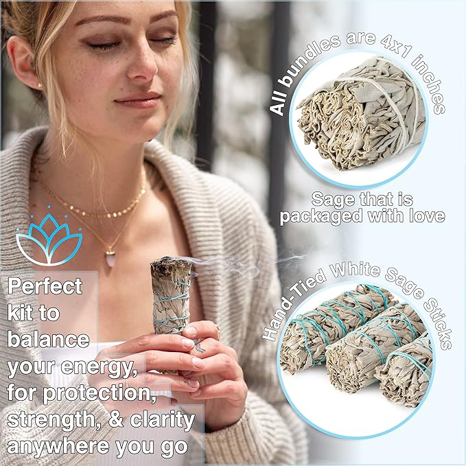 JL Local 25 Wholesale White Sage Smudge Sticks for Cleansing, Purifying & Smudging