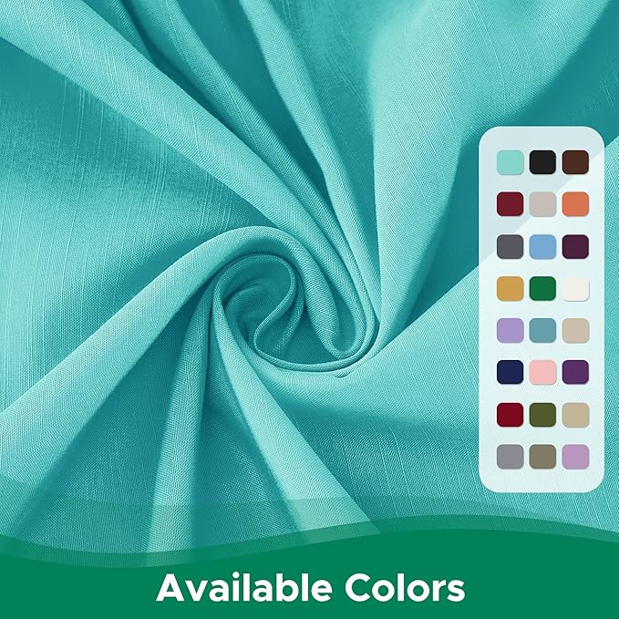 Biscaynebay Wrap Around Bed Skirts for King & Cal King Beds 14" Drop, Aqua Adjustable Elastic Dust Ruffles Easy Fit Wrinkle Resistant Silky Luxurious Fabric Machine Washable
