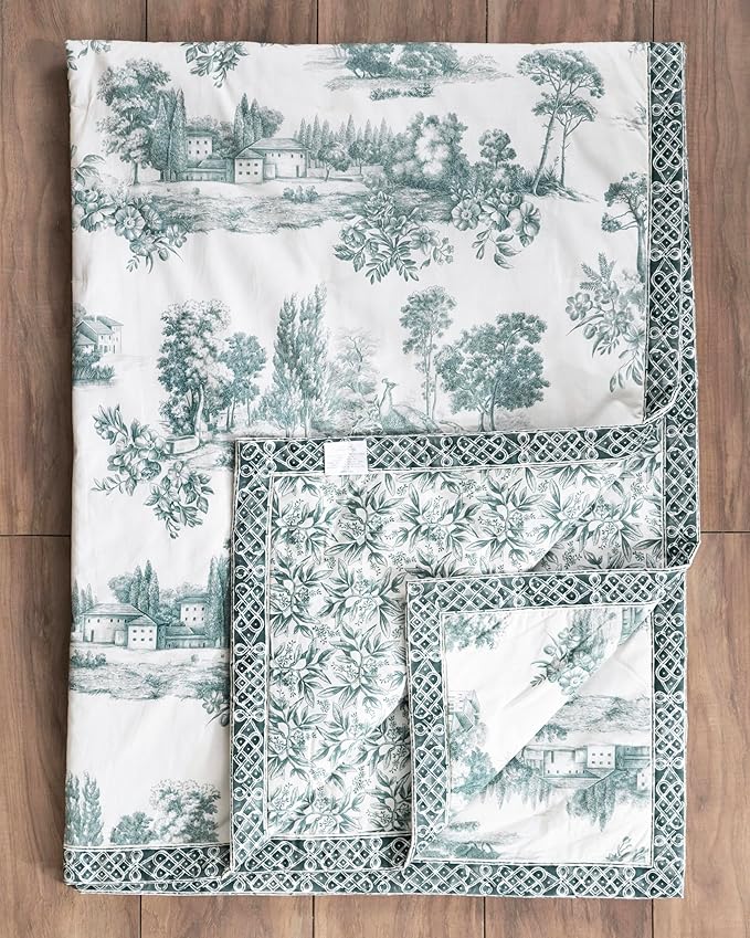 Maison d' Hermine Throw Blanket for Couch Lightweight Soft Warm Breathable Cotton Throw Blankets for Bed Girls Boys Women Men Gifts Sofa Travel Living Room Chair Bedding (60"x80", Trianon)