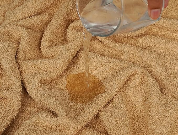 Basic Medium Bath Towels 24x48 Inches – Pack of 6 – Beige Color – Soft and Absorbent Multipurpose Cotton Towels for Bathroom, Spa, Gym, Salon, Hotel, Clinics and Everyday Use