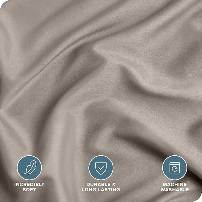 Bare Home Bedding Duvet Cover King Size - Premium 1800 Super Soft Collection - Lightweight, Cooling - Soft Breathable Bedding Duvet Cover (King, Khaki)