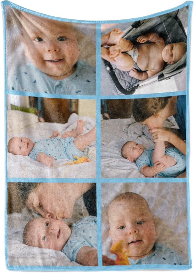 Ships Next Day, Custom Blanket with Picture - Printed in USA, Personalized Photo Blanket (Fleece - 30x40)