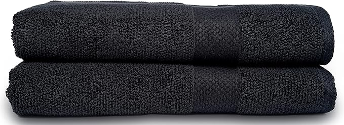 MAURA Premium Bath Sheets 100% Cotton 35x70 Oversized Ultra Absorbent Quick Dry Soft Towel Set for Bathroom Extra Large Bath Towels, Black
