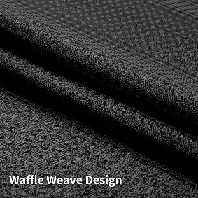 Colorful Star No Hook Shower Curtain with Snap in Fabric Liner, Waffle Weave Heavy Duty Thick Shower Curtains with Mesh Top Window, Hotel Style Waterproof Bathroom Curtain Set, 72 x 81 Inch, Black