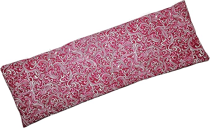 Microwavable Corn Filled Heating Pad and Cold Pack/Washable 100% Cotton Cover (Breezy - Raspberry, 5.25in W x 17.25in L)