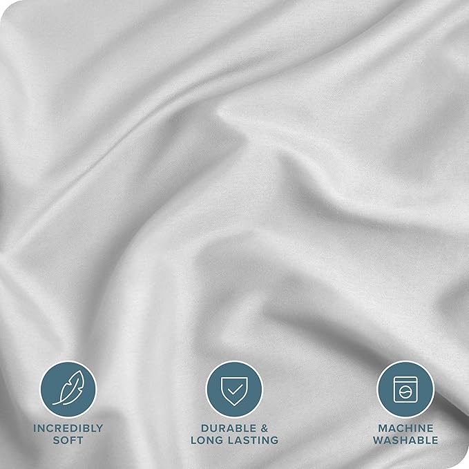 Bare Home Bedding Duvet Cover King Size - Premium 1800 Super Soft Collection - Lightweight, Cooling - Soft Breathable Bedding Duvet Cover (King, Cloud Grey)