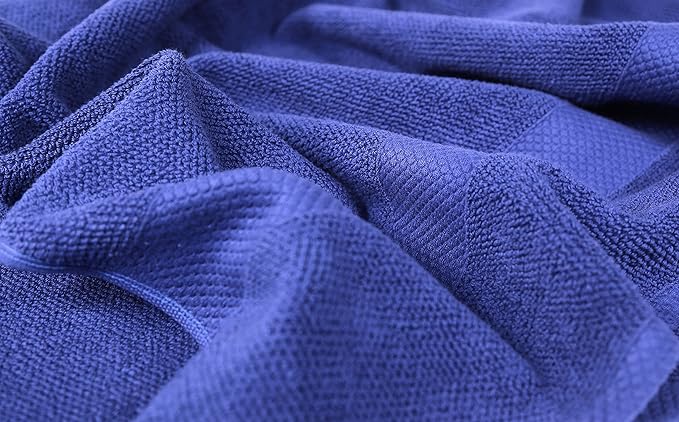 MAURA Premium Blue Bath Towels 100% Cotton 27x54 Ultra Absorbent Quick Dry 4 Pack Soft Terry Bath Towels Set for Bathroom, Hotel and Spa Quality, Navy Blue