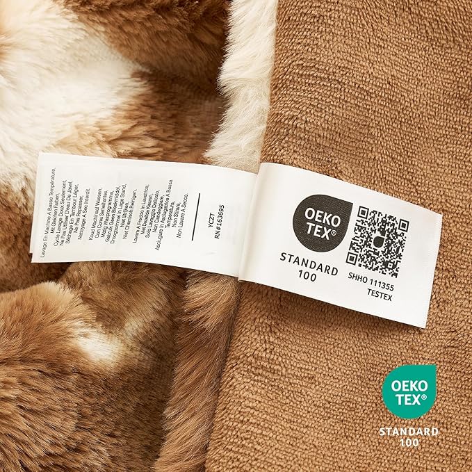 Cozy Bliss Faux Fur Throw Blanket for Couch, Fuzzy Soft Plush Thick Striped Blanket for Sofa Bedroom Living Room, 60 * 80 Inches Tie-dye Brown