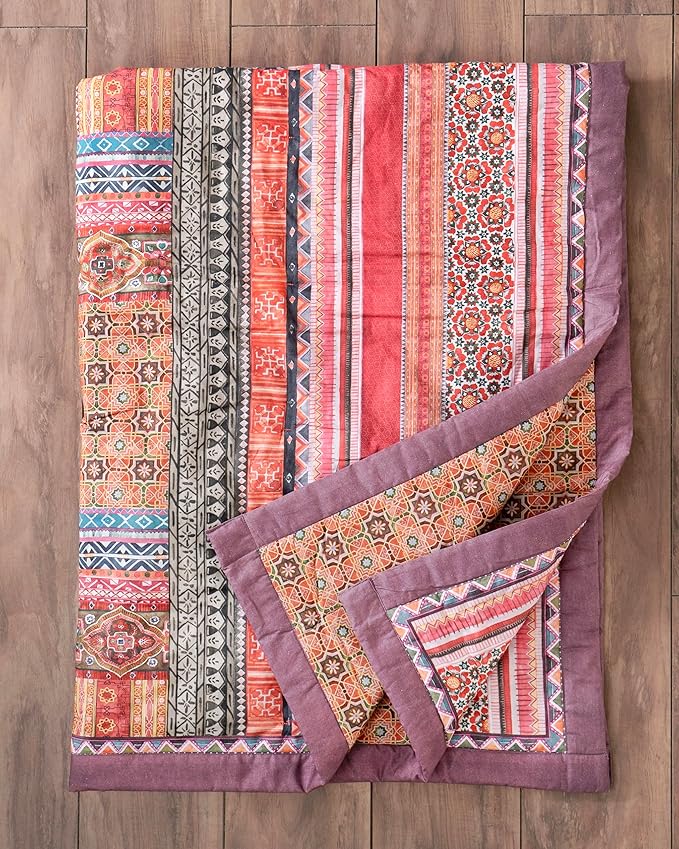 Maison d' Hermine Throw Blanket for Couch Lightweight Soft Warm Breathable Cotton Throw Blankets for Bed Girls Boys Women Men Gifts Sofa Travel Living Room Chair Bedding (50"x60", Ispahan)