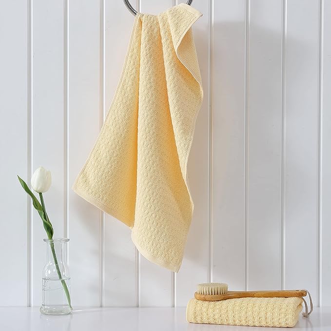 Tommy Bahama - Hand Towels, Soft & Absorbent Cotton Towels, Low Linting & Fade Resistant (Northern Pacific Yellow, 2 Piece)